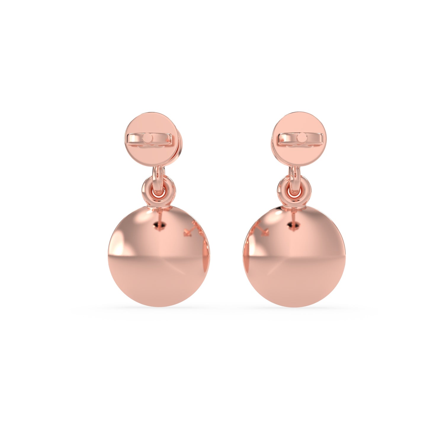 Bezel Disc Drop Earrings