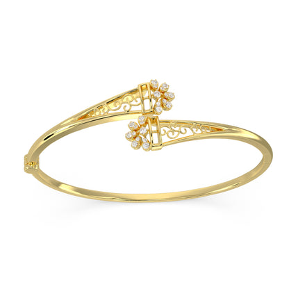 Filigree Bypass Diamond Bangle - Origine Diamonds lab-grown diamond jewellery