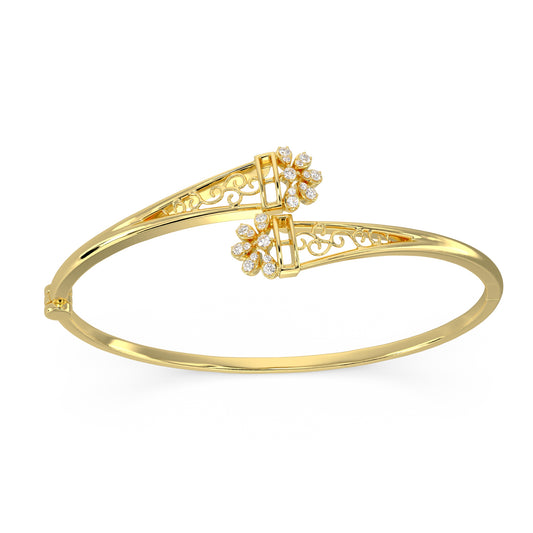 Filigree Bypass Diamond Bangle - Origine Diamonds lab-grown diamond jewellery