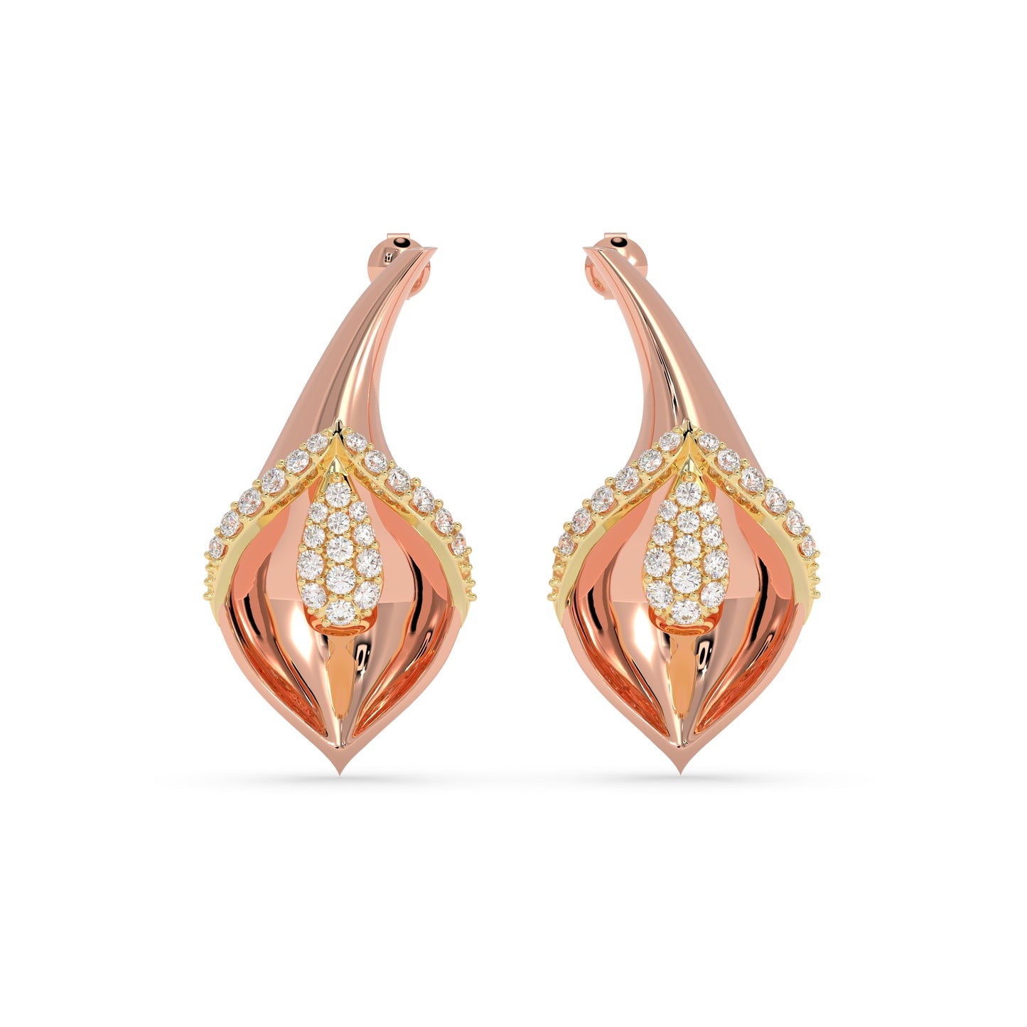 Calla Lily Diamond Earrings