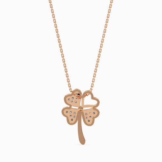 Lucky Clover Solitaire Pendant