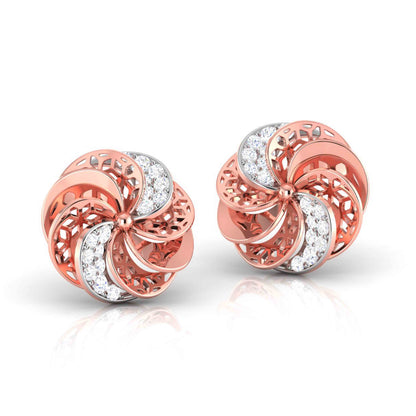 Rose Pinwheel Diamond Studs