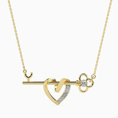 Heart Key Diamond Necklace