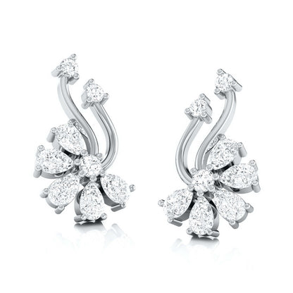 Floral Spray Diamond Earrings