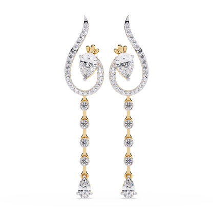 Peacock Cascade Drop Earrings - Origine Diamonds lab-grown diamond jewellery