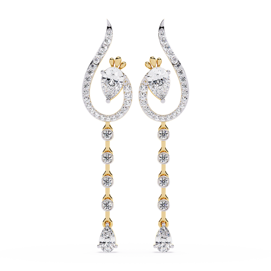 Peacock Cascade Drop Earrings - Origine Diamonds lab-grown diamond jewellery