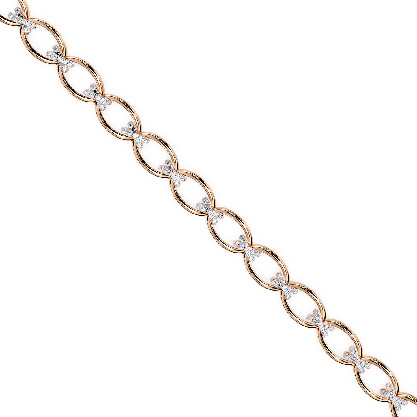 Oval Link Diamond Bracelet