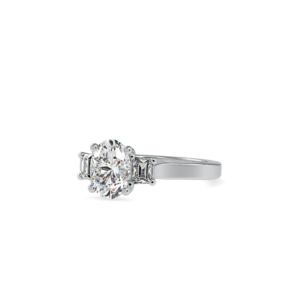 Oval Three-Stone Diamond Ring
