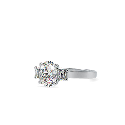Oval Three-Stone Diamond Ring
