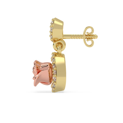 Rose Halo Drop Earrings