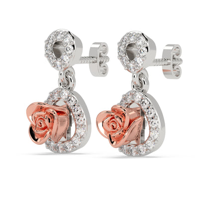 Rose Halo Drop Earrings