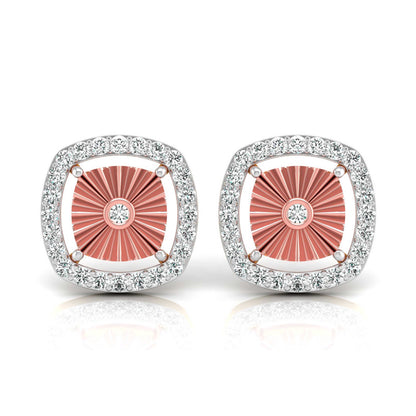 Fluted Cushion Halo Studs