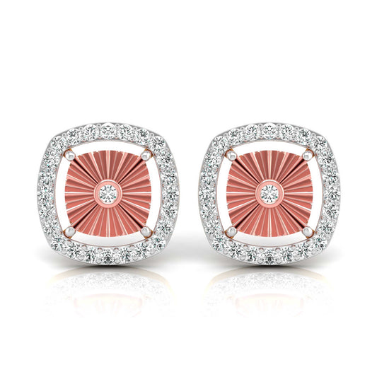 Fluted Cushion Halo Studs