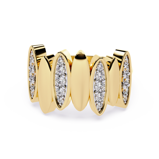 Fanned Bar Diamond Ring - Origine Diamonds lab-grown diamond jewellery
