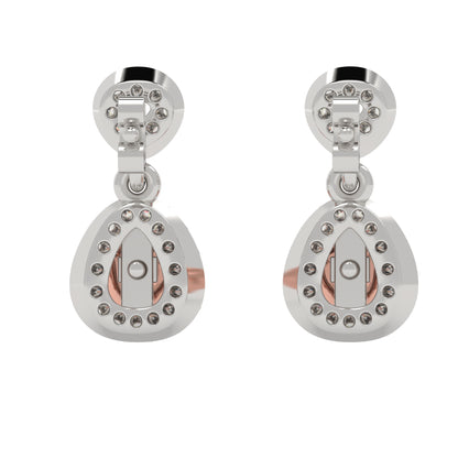 Rose Halo Drop Earrings