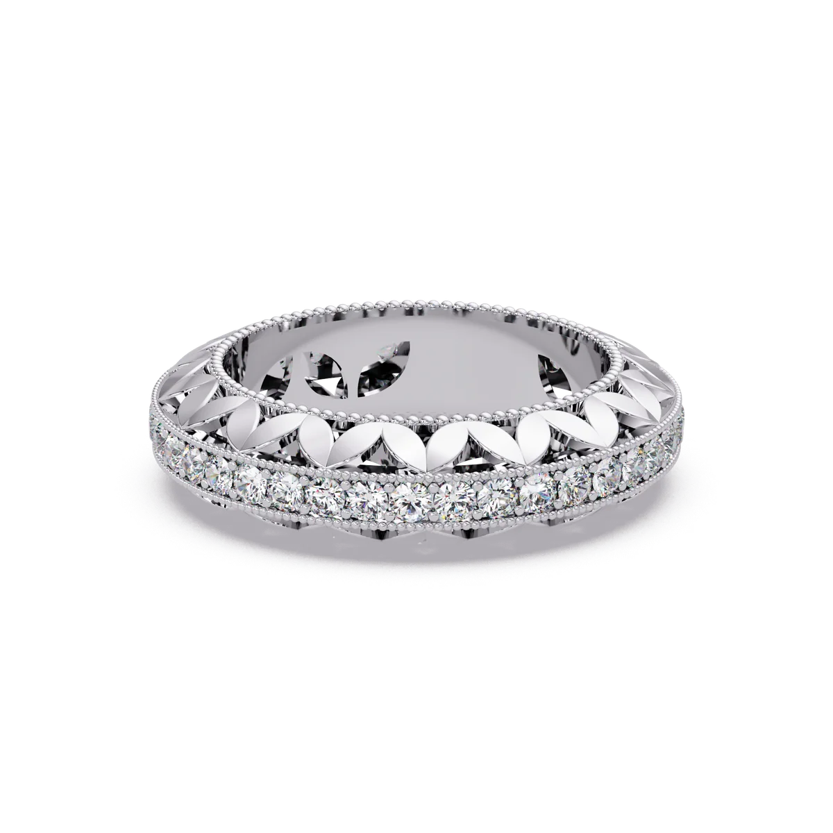 Milgrain Leaf Eternity Band - Origine Diamonds lab-grown diamond jewellery