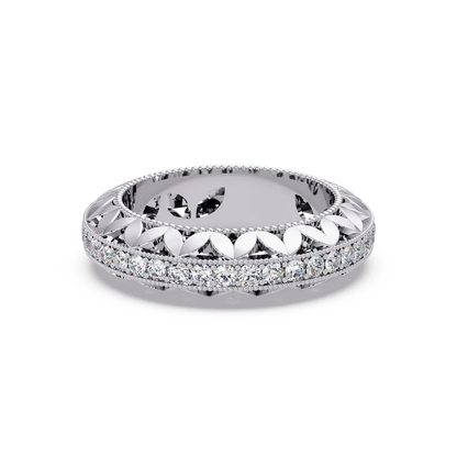 Milgrain Leaf Eternity Band - Origine Diamonds lab-grown diamond jewellery