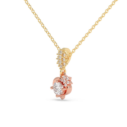 Floral Heart Solitaire Pendant