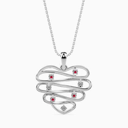 Wired Heart Ruby Pendant