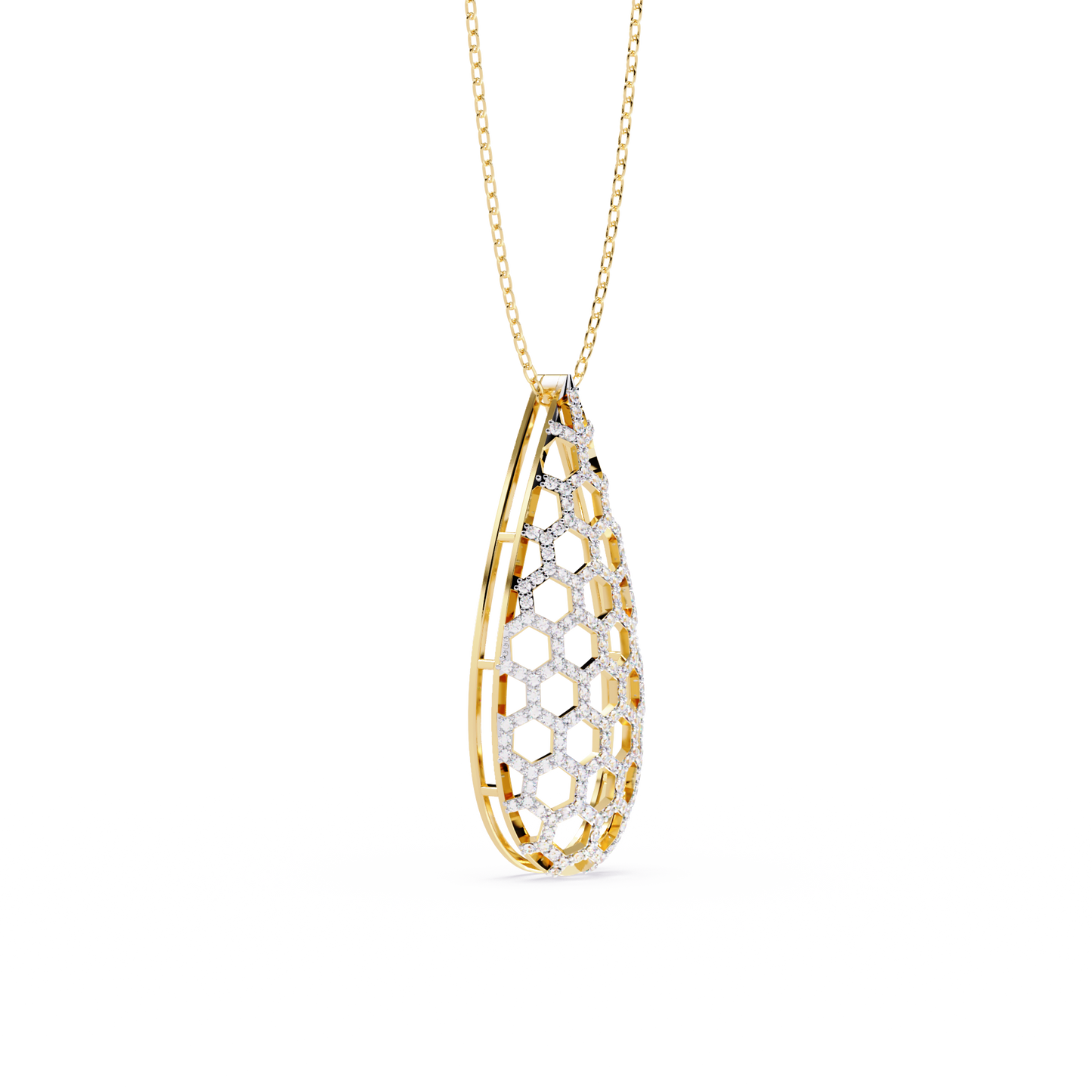 Honeycomb Teardrop Pendant
