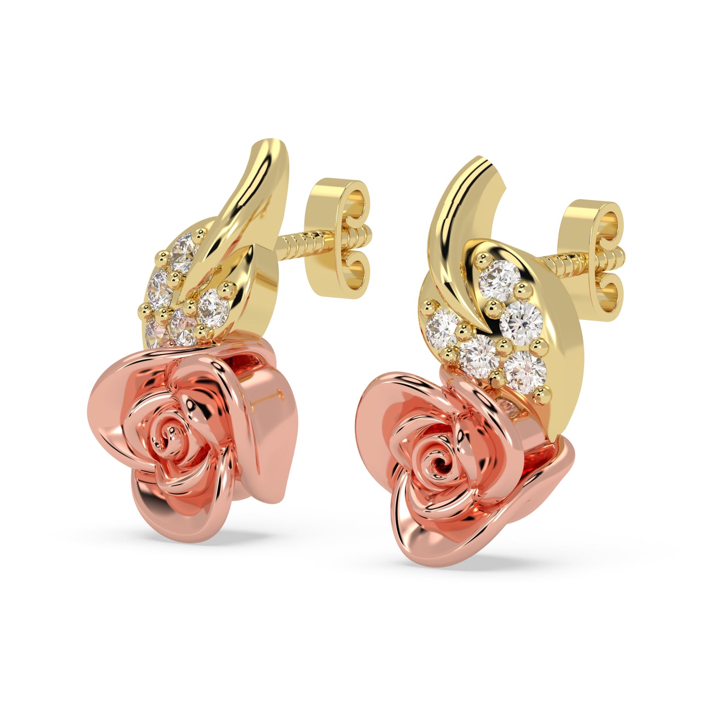 Rose Bloom Diamond Earrings