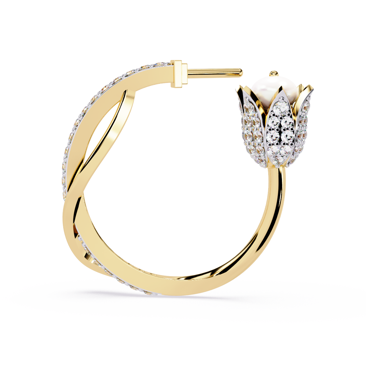 Tulip Bloom Hoop Earrings