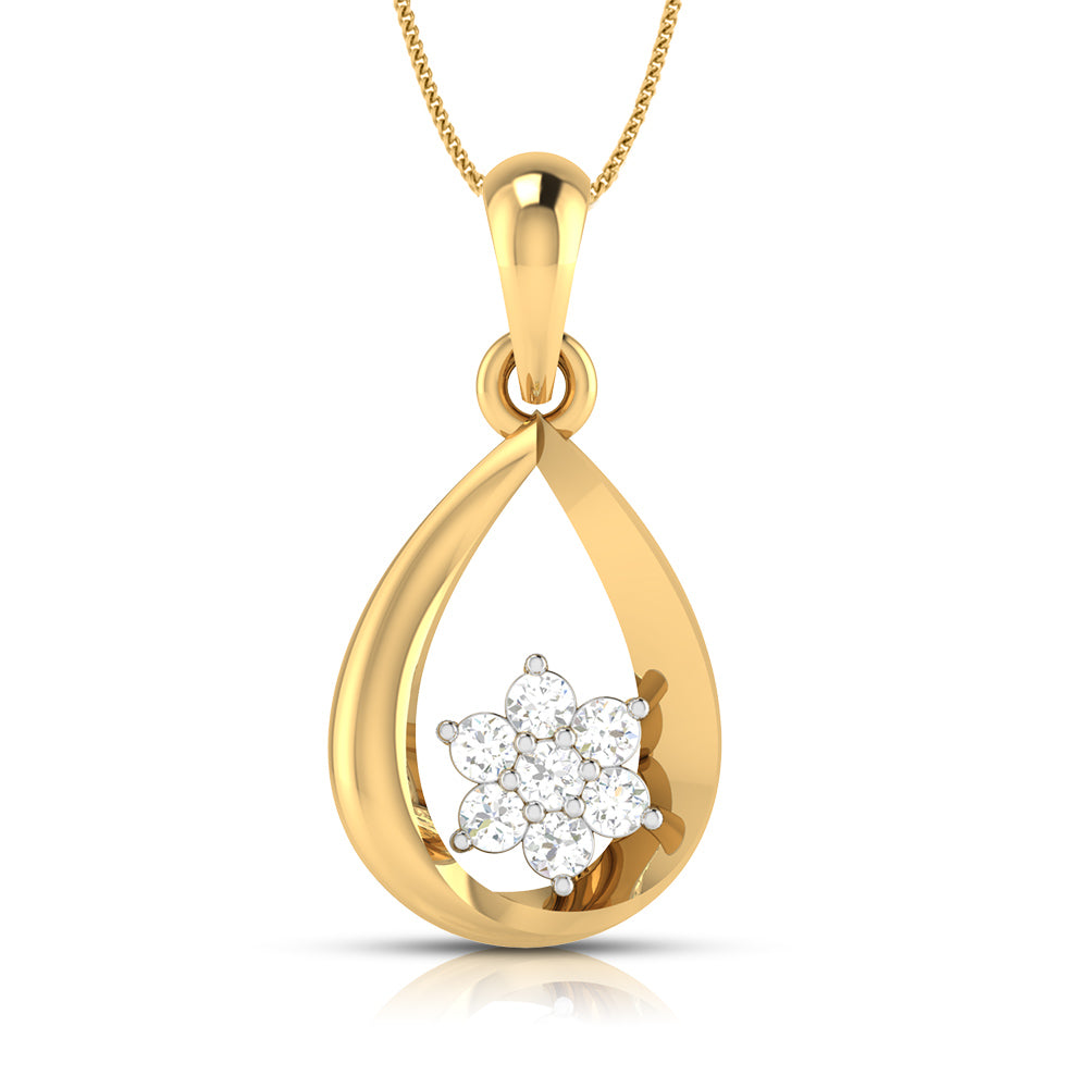 Teardrop Blossom Swirl Pendant