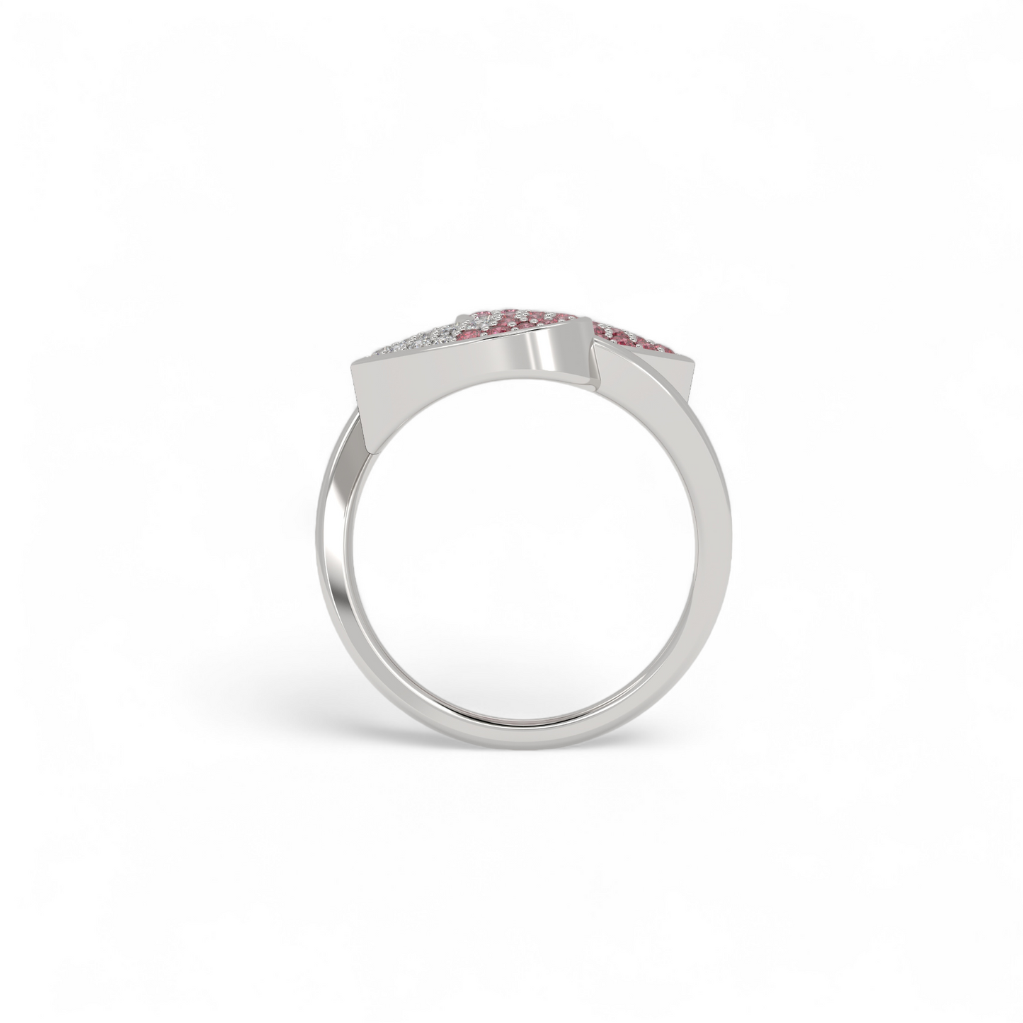 Twin Petal Pink Bypass Ring