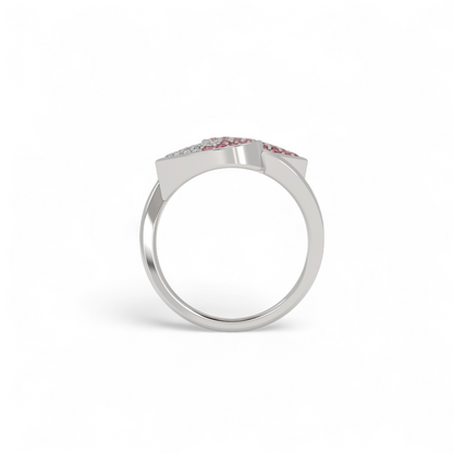 Twin Petal Pink Bypass Ring