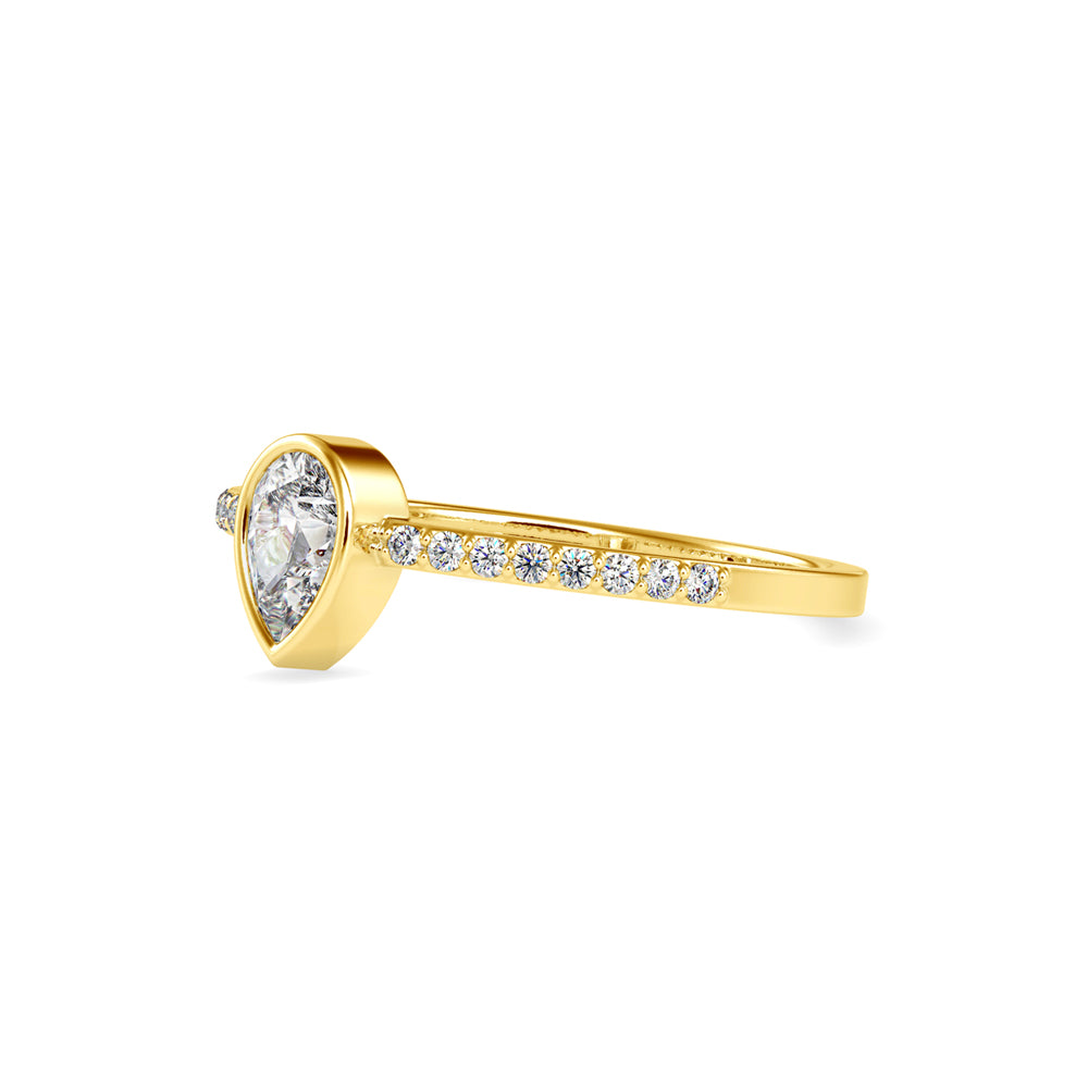Pear Solitaire Pavé Ring