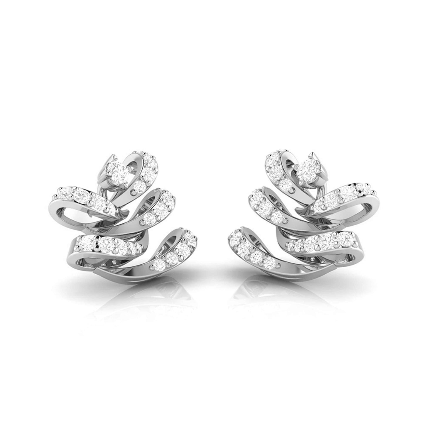Layered Chevron Diamond Earrings