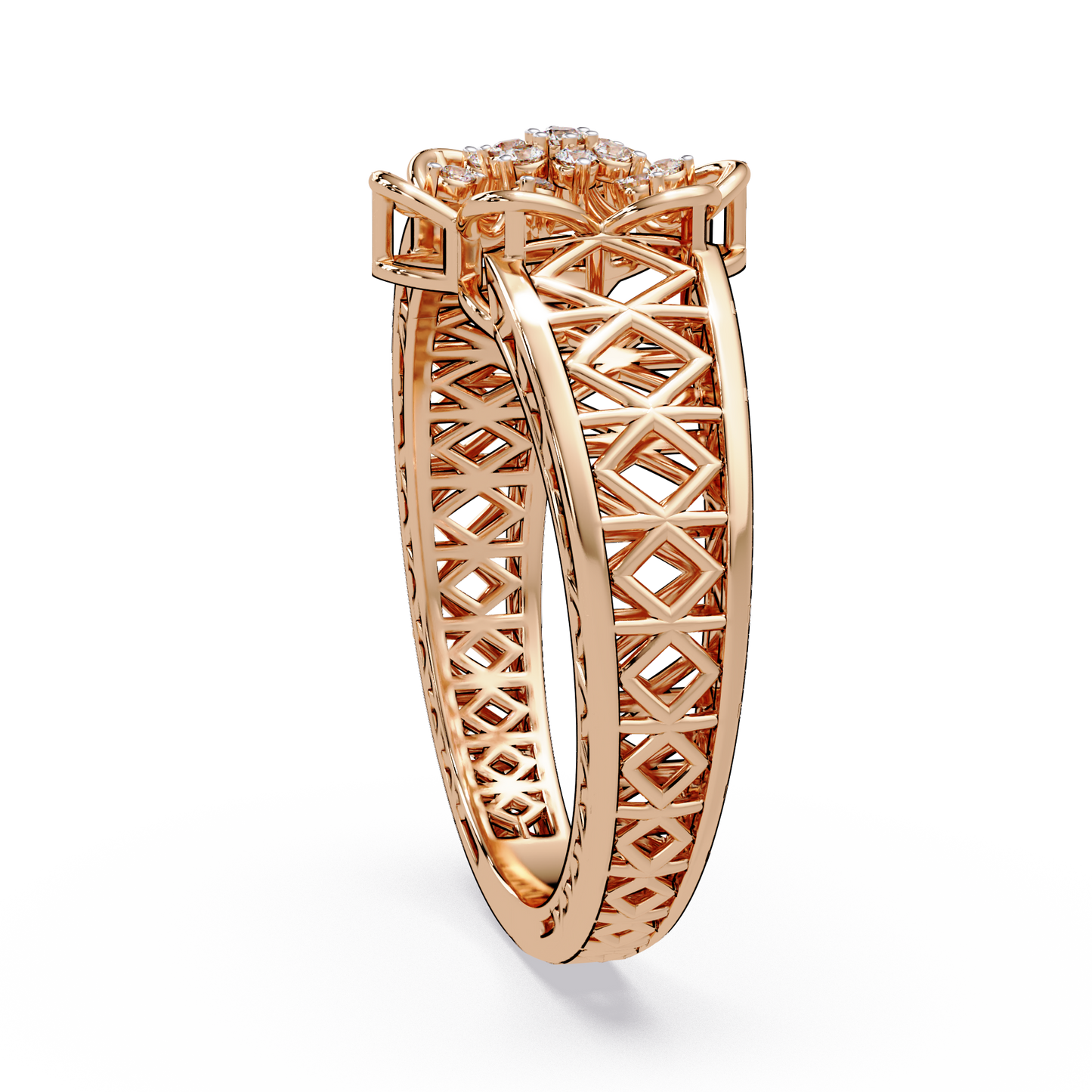 Lattice Blossom Dome Ring