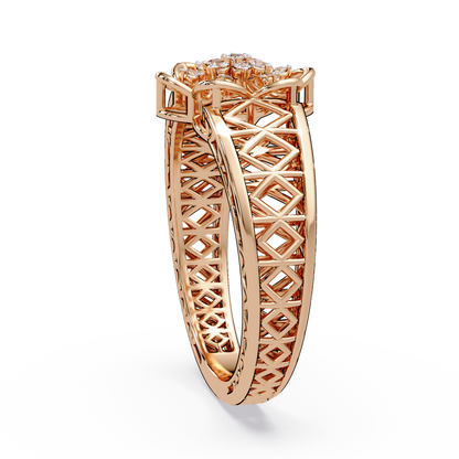 Lattice Blossom Dome Ring