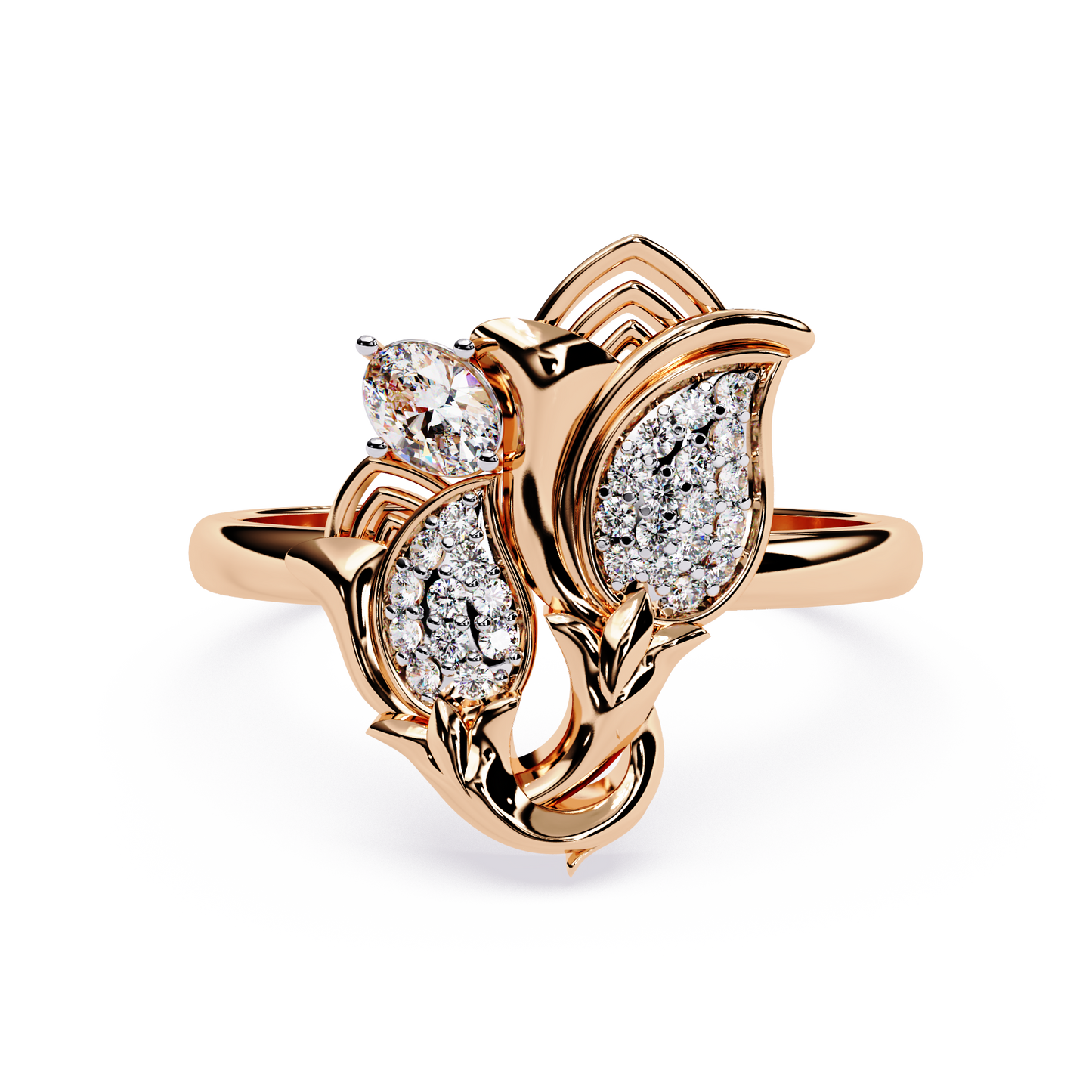 Tulip Marquise Cluster Ring