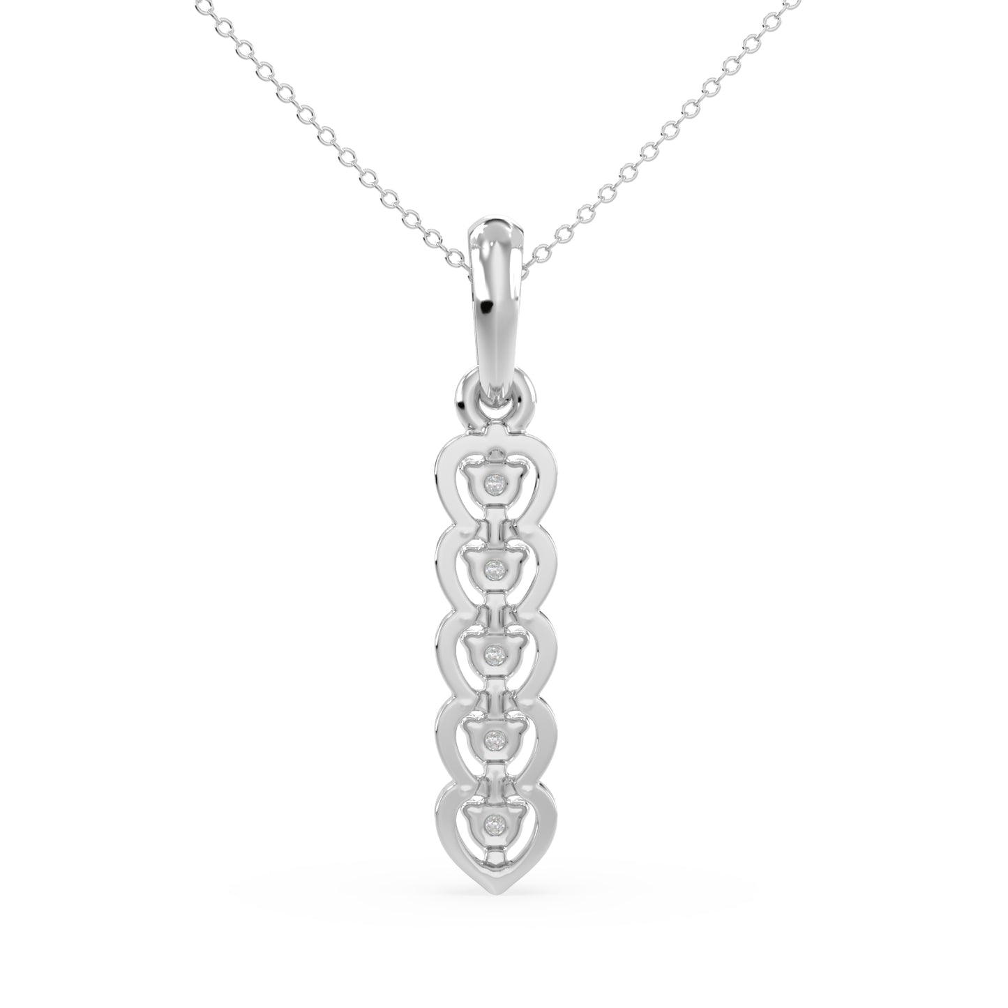 Graduated Heart Drop Pendant