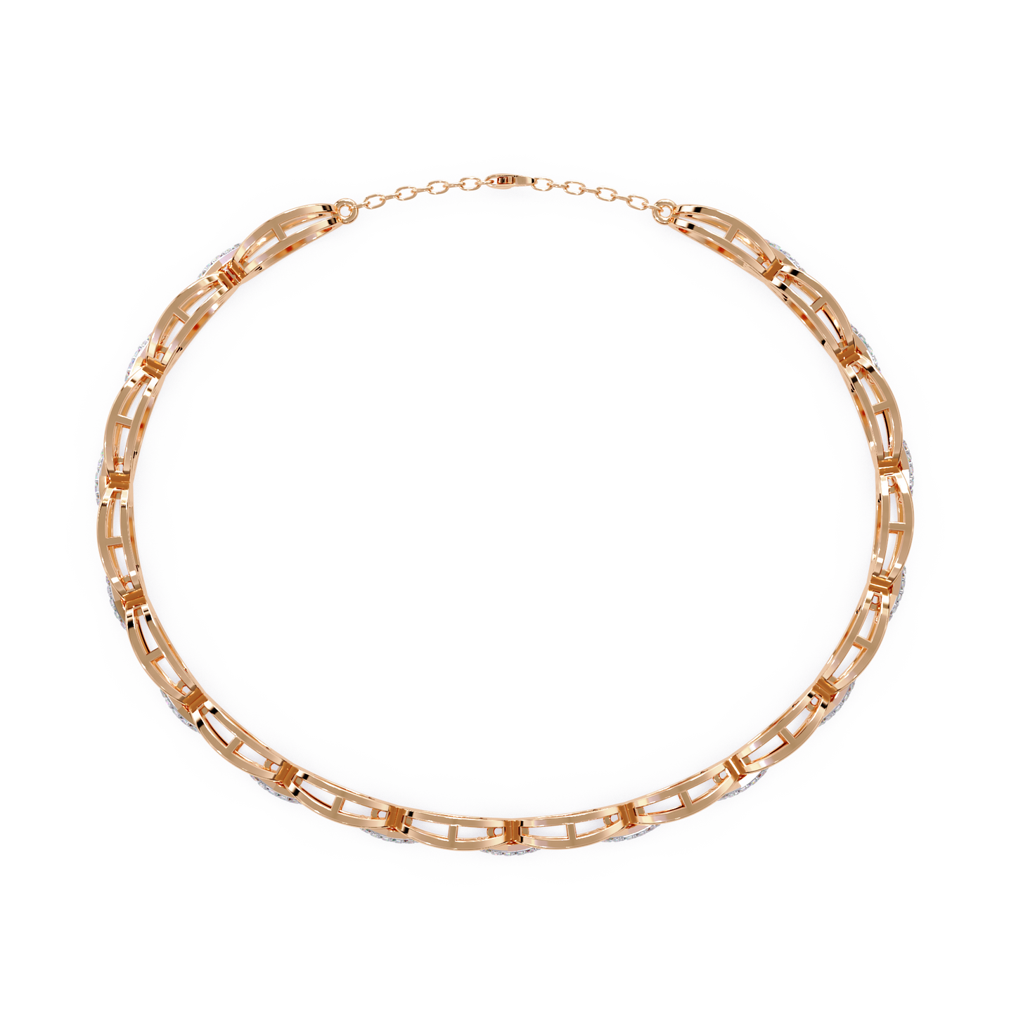 Oval Link Diamond Bracelet