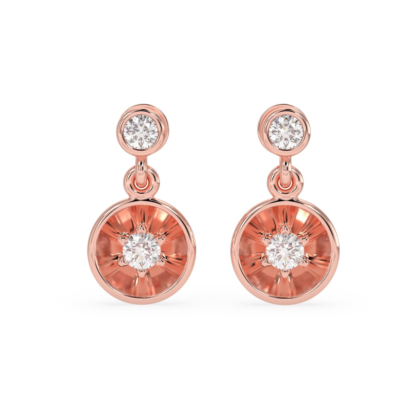 Bezel Disc Drop Earrings