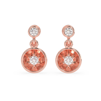 Bezel Disc Drop Earrings
