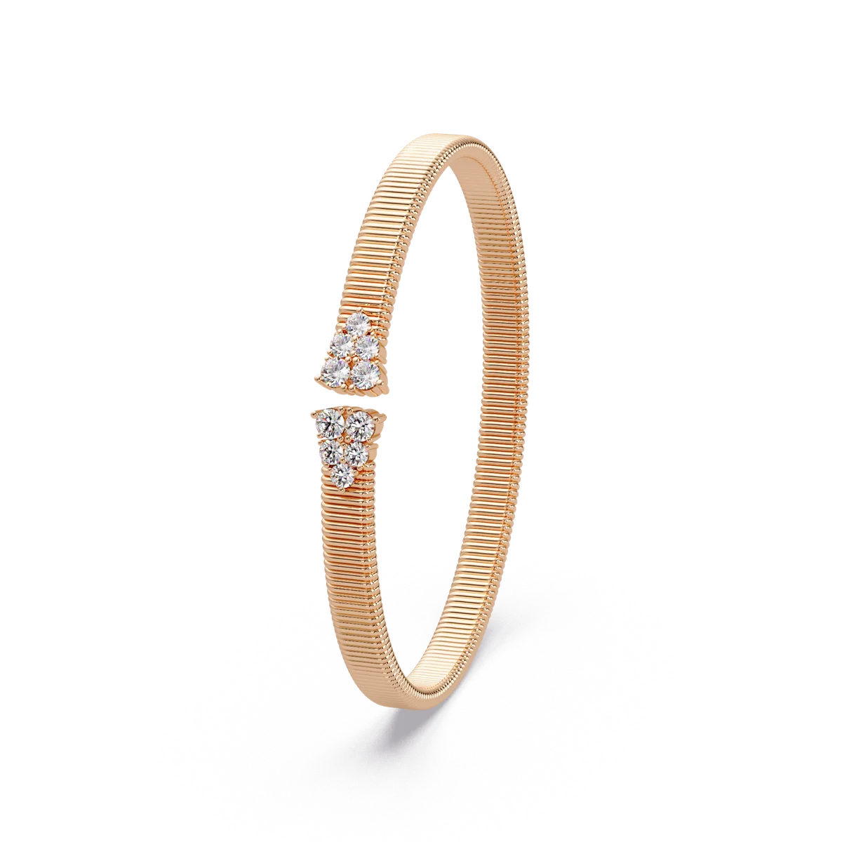 Ribbed Trio Tip Bangle - Origine Diamonds lab-grown diamond jewellery