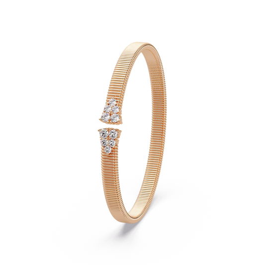 Ribbed Trio Tip Bangle - Origine Diamonds lab-grown diamond jewellery