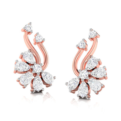 Floral Spray Diamond Earrings