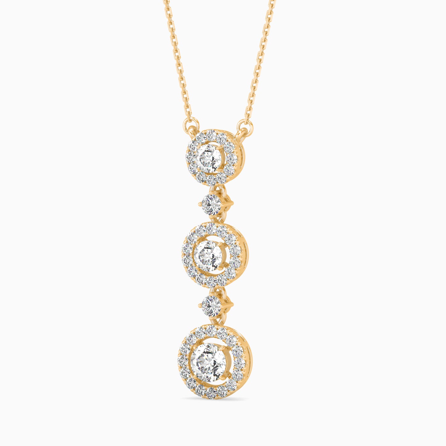 Triple Halo Drop Pendant