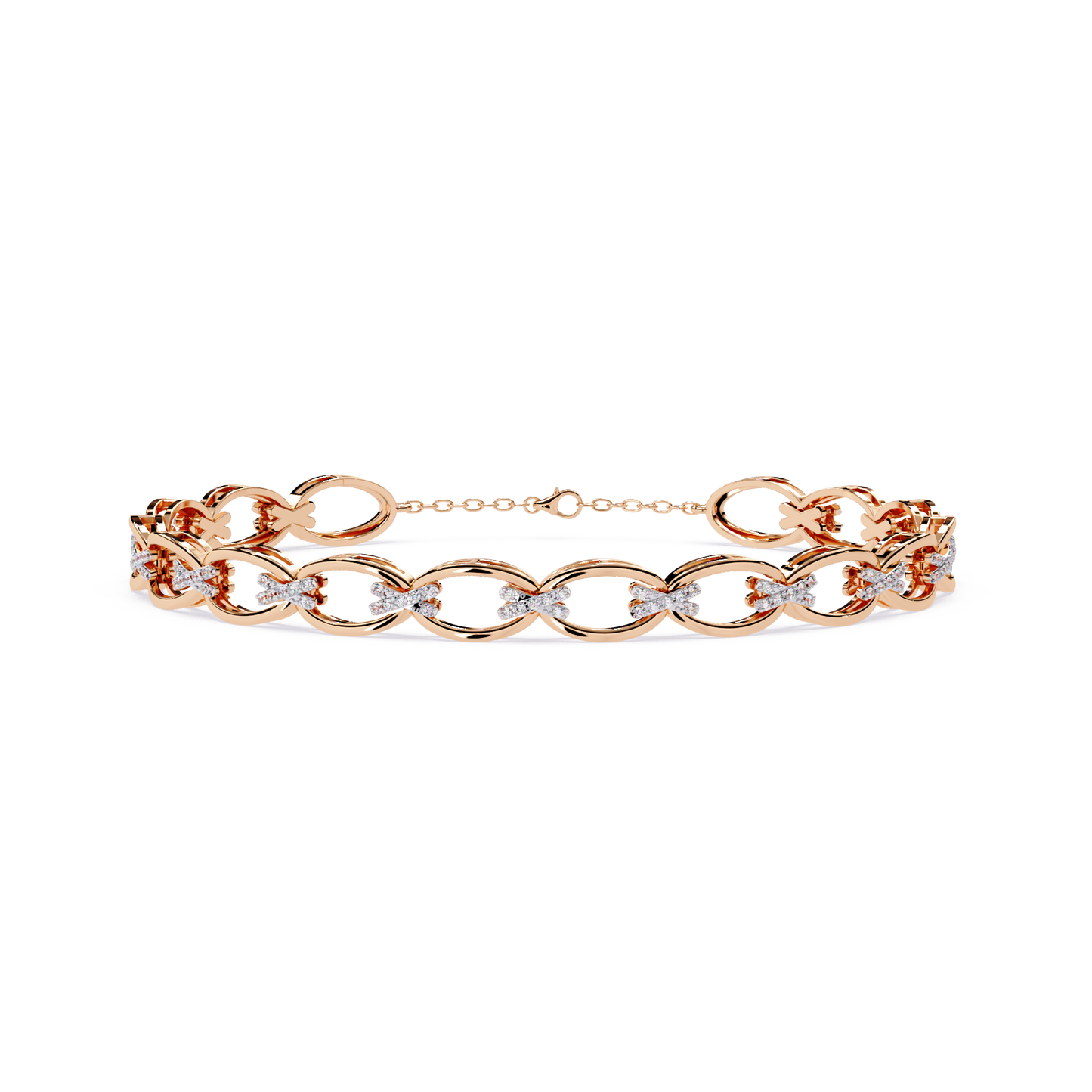 Oval Link Diamond Bracelet