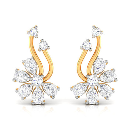 Floral Spray Diamond Earrings
