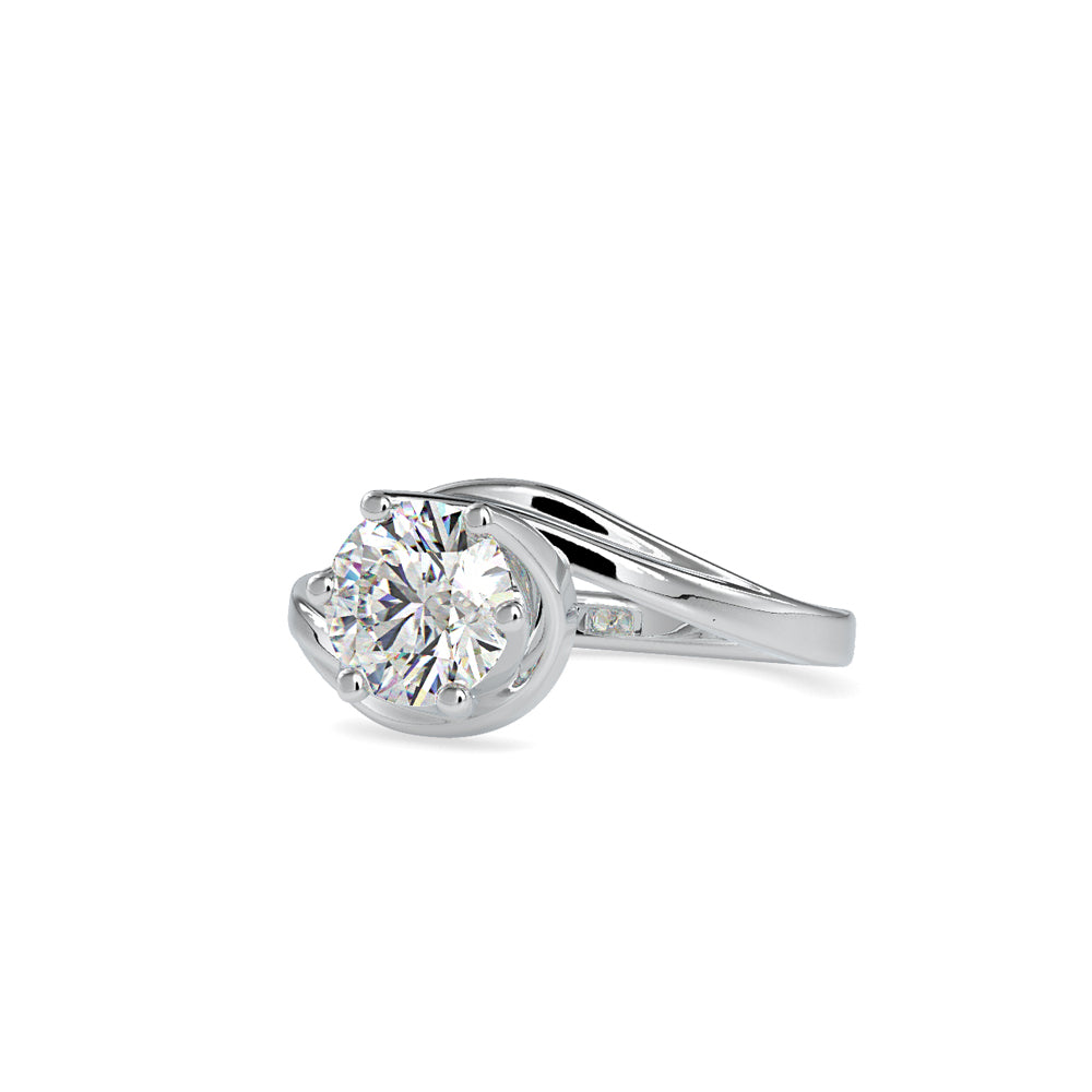 Twisted Leaf Solitaire Ring