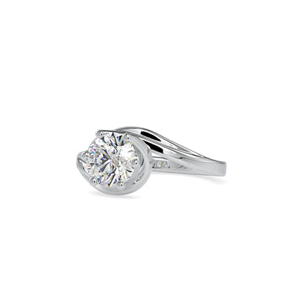 Twisted Leaf Solitaire Ring