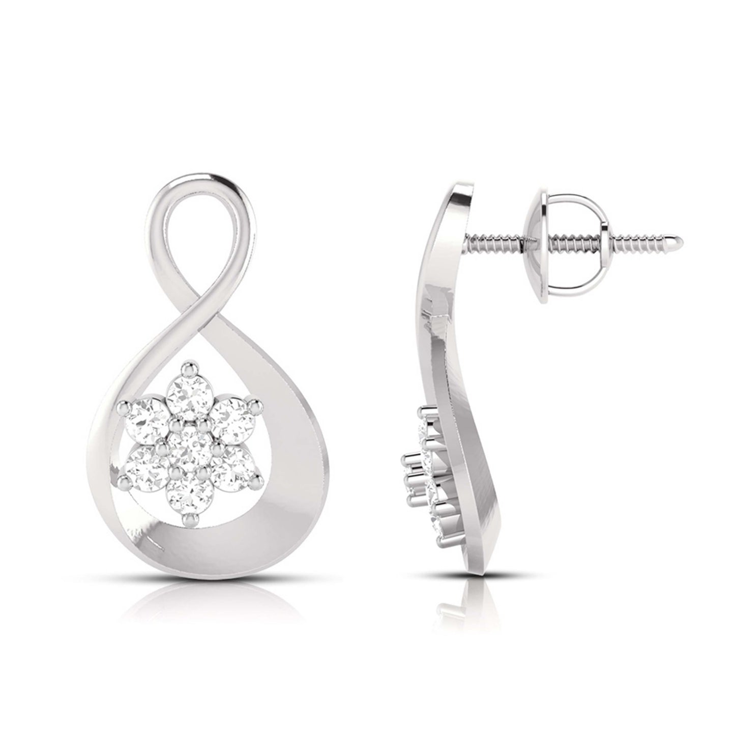 Infinity Floral Cluster Earrings