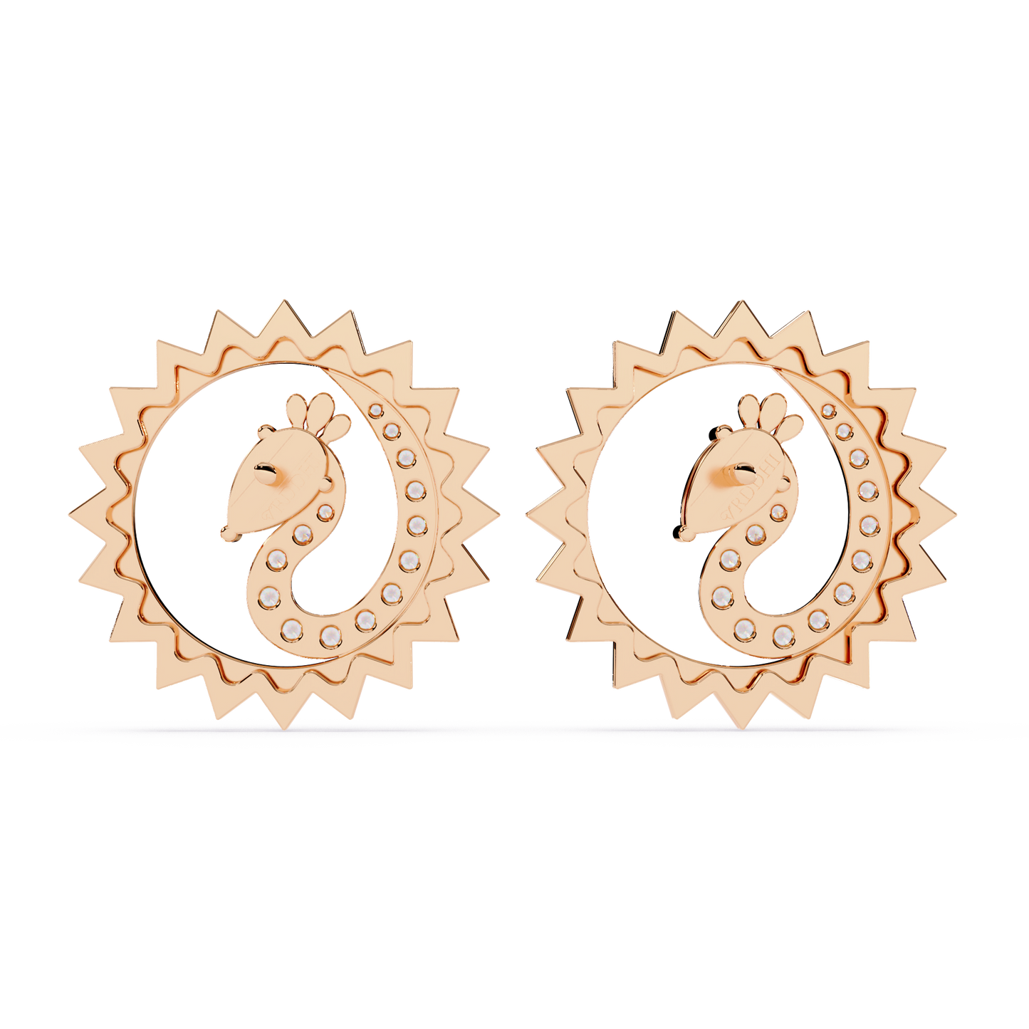 Sunburst Peacock Studs