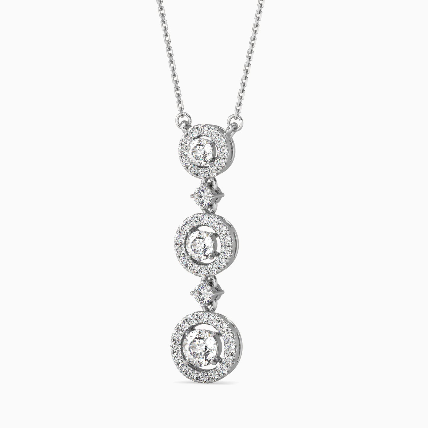 Triple Halo Drop Pendant