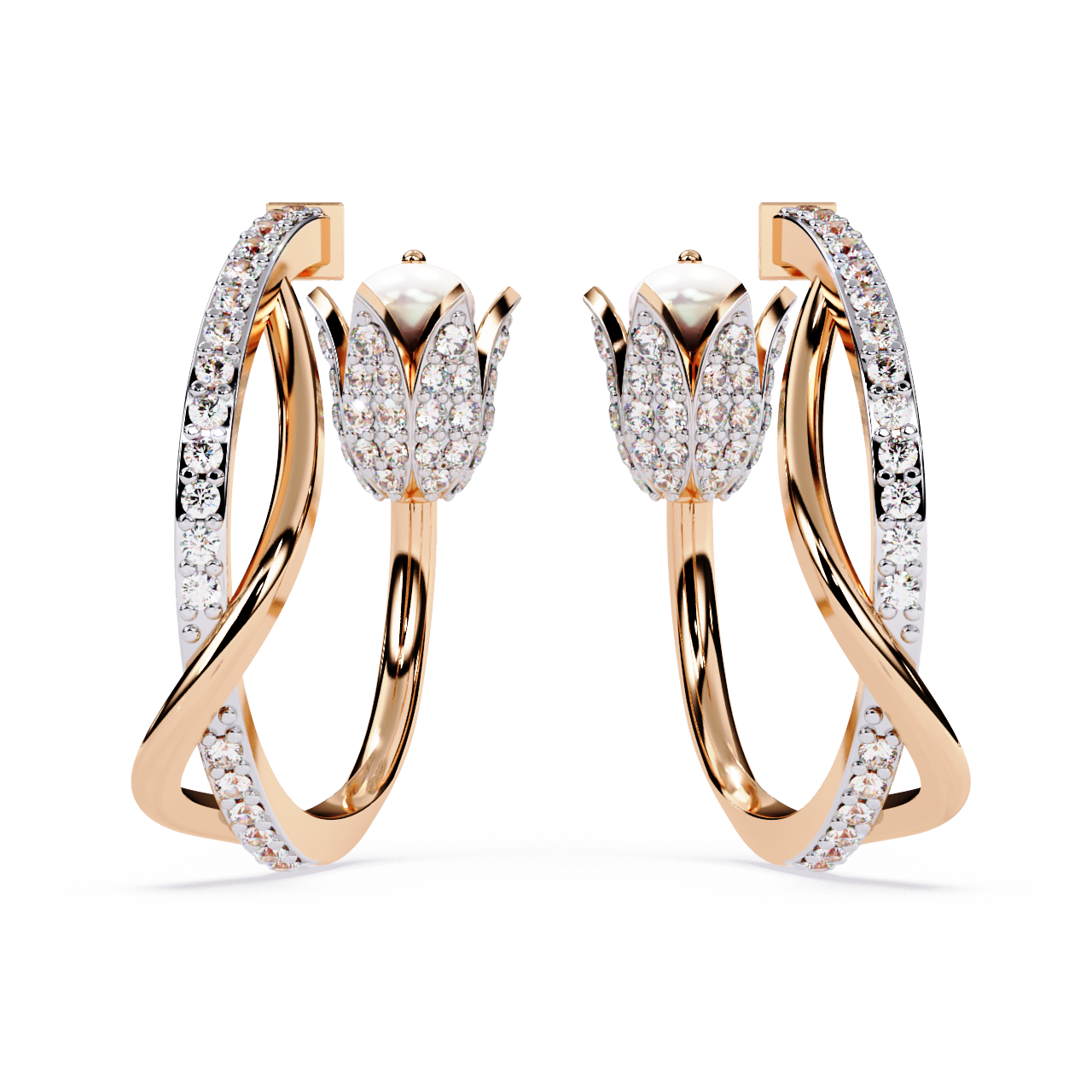 Tulip Bloom Hoop Earrings